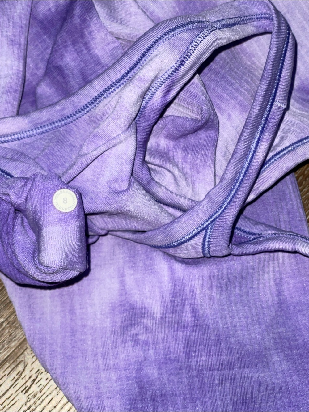 GUC Lululemon Ebb to Street Tank Top. Color Marble Dye Charged Indigo. Size 8 - Picture 4 of 7